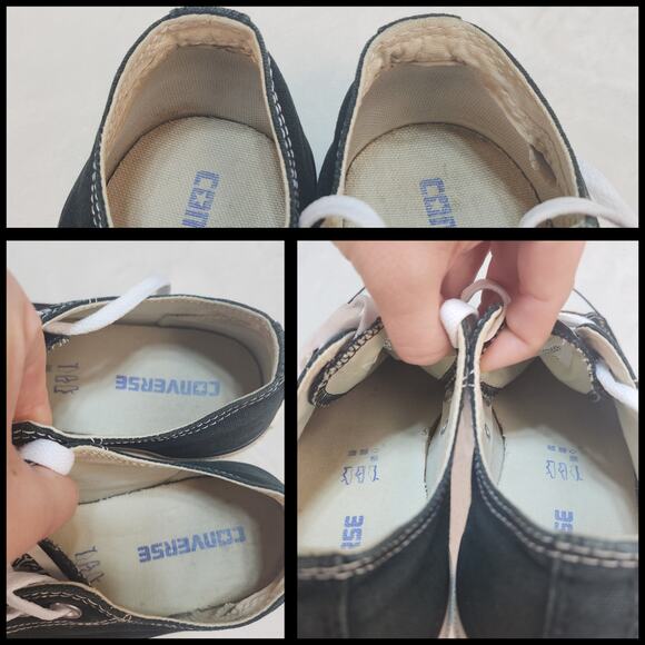 Converse All Star Shoes Womens 9.5 Black White Low Tops Classic Grunge Preppy - Picture 13 of 14